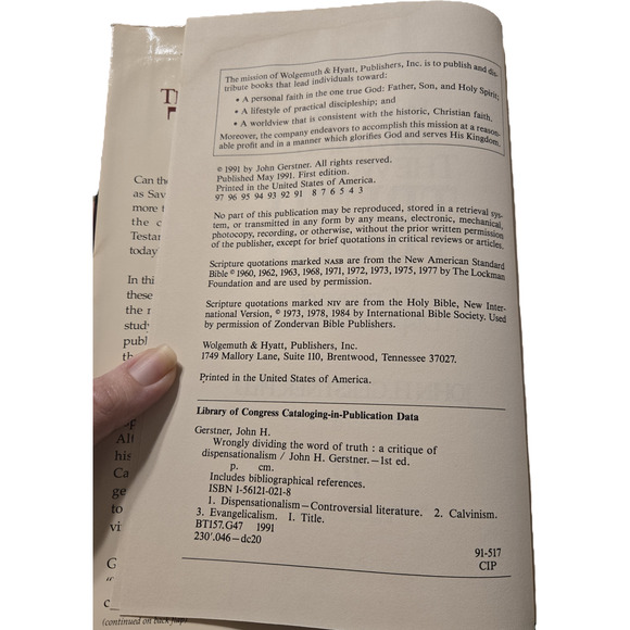 Wrongly diving the word of truth by John H. Gerstner Ph.D. 1561210218 wolgemuth - Picture 7 of 8